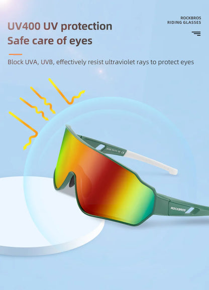 Photochromic Polarized Cycling Sunglasses Inner Frame Goggles