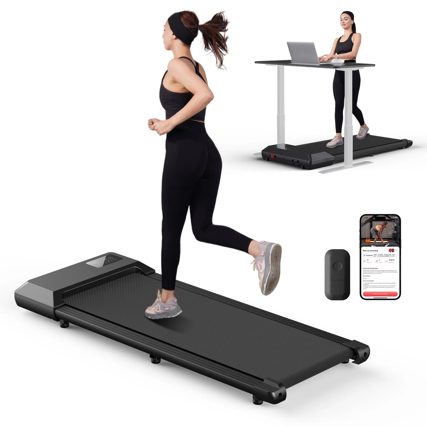 300lbs Capacity 2in1 Walking Running Exercise Machine With LCD Digital Data Display