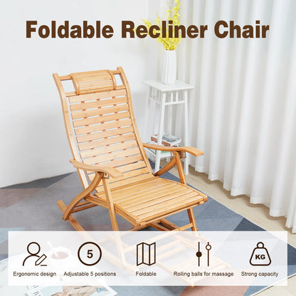 Heavy Duty Folding Rocking Chair Outdoor Furniture Adjustable Sun Lounger Chairs