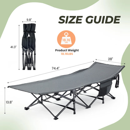 Folding Camping Bed, Beach, Lounge Chair.  3.5'' Cushion. 440 lbs Capacity