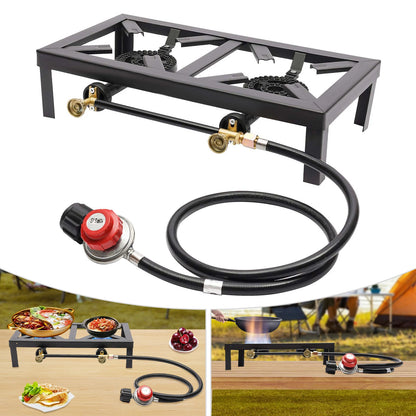 Double Burner Cast Iron Outdoor  Propane Stove