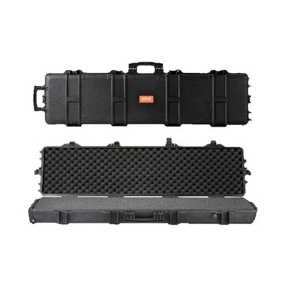 Hard Case Portable Long Gun Storage Suitcase W/ 2 Casters