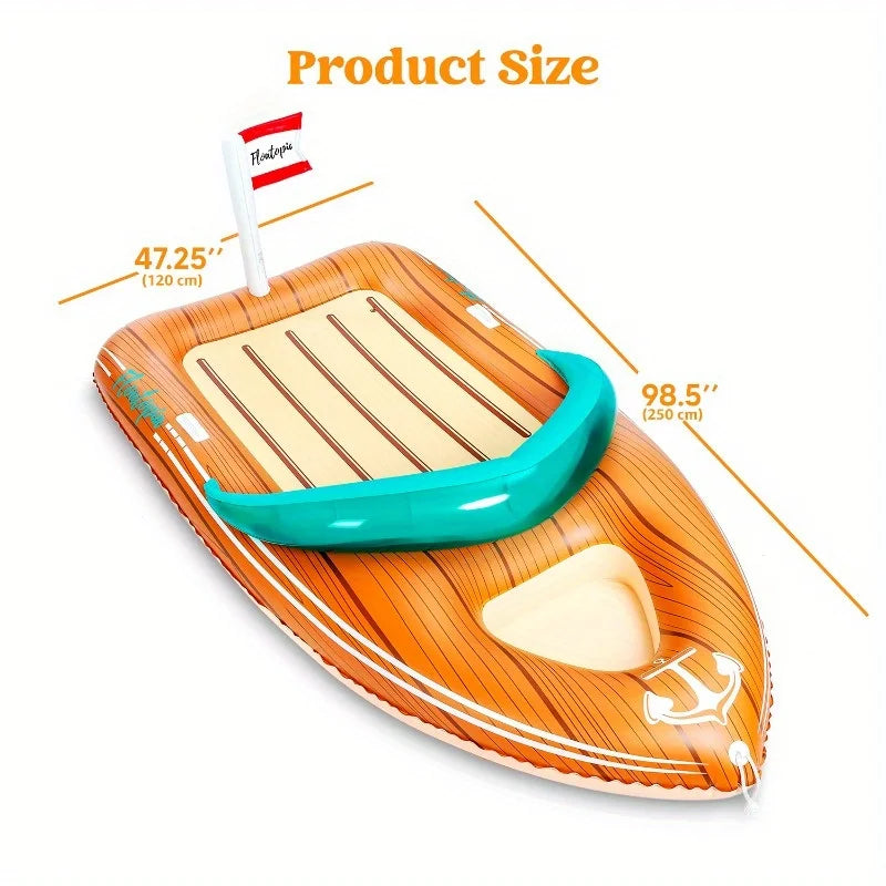 Giant Boat Pool Float with Cooler Inflatable Boat