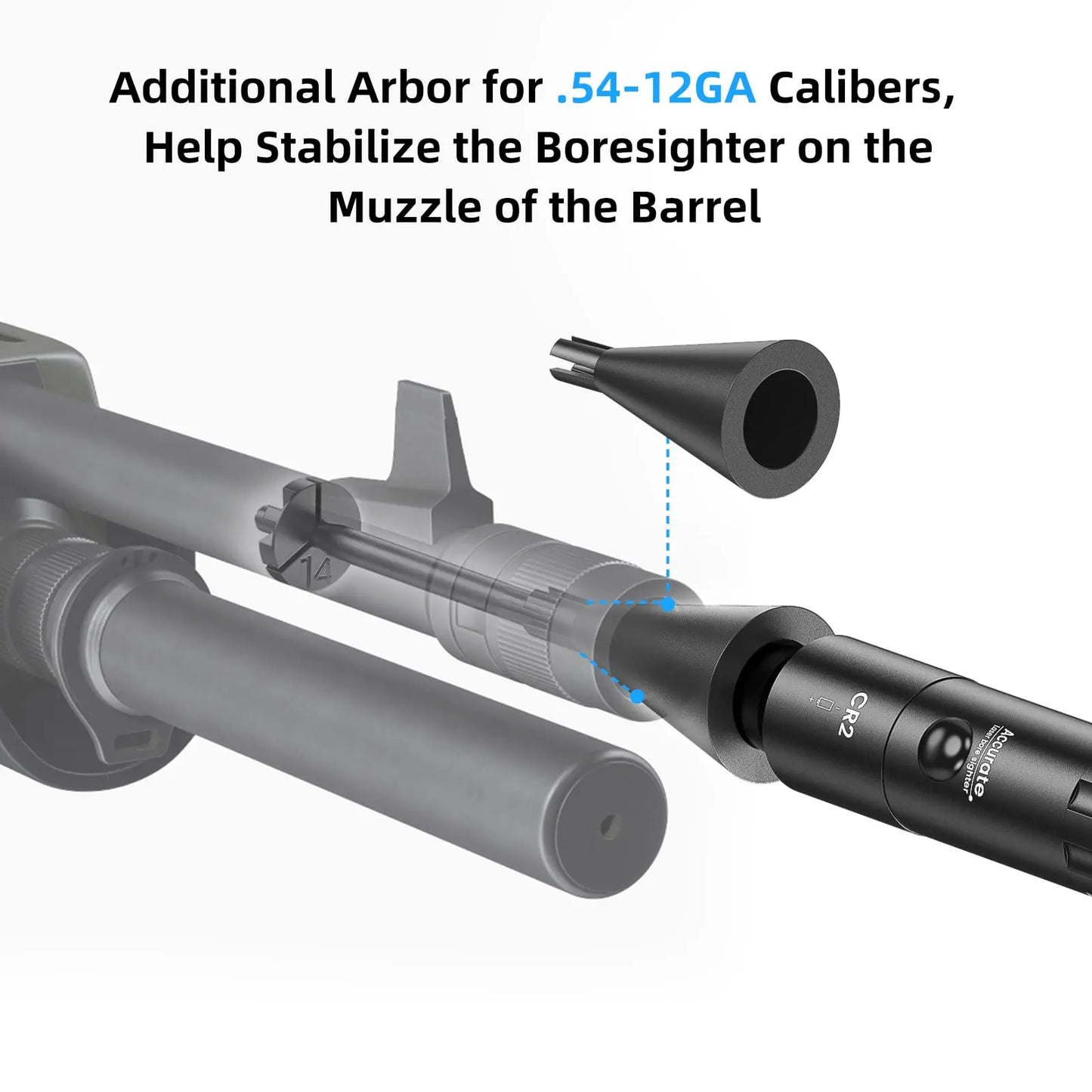 Bore Sight Kit. Bright Green Dot with Big Button Switch for .17 to 12GA Caliber