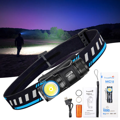 Powerful LED Headlamp 1000 Lumens Magnetic Rechargeable Camping Torch Flashlight