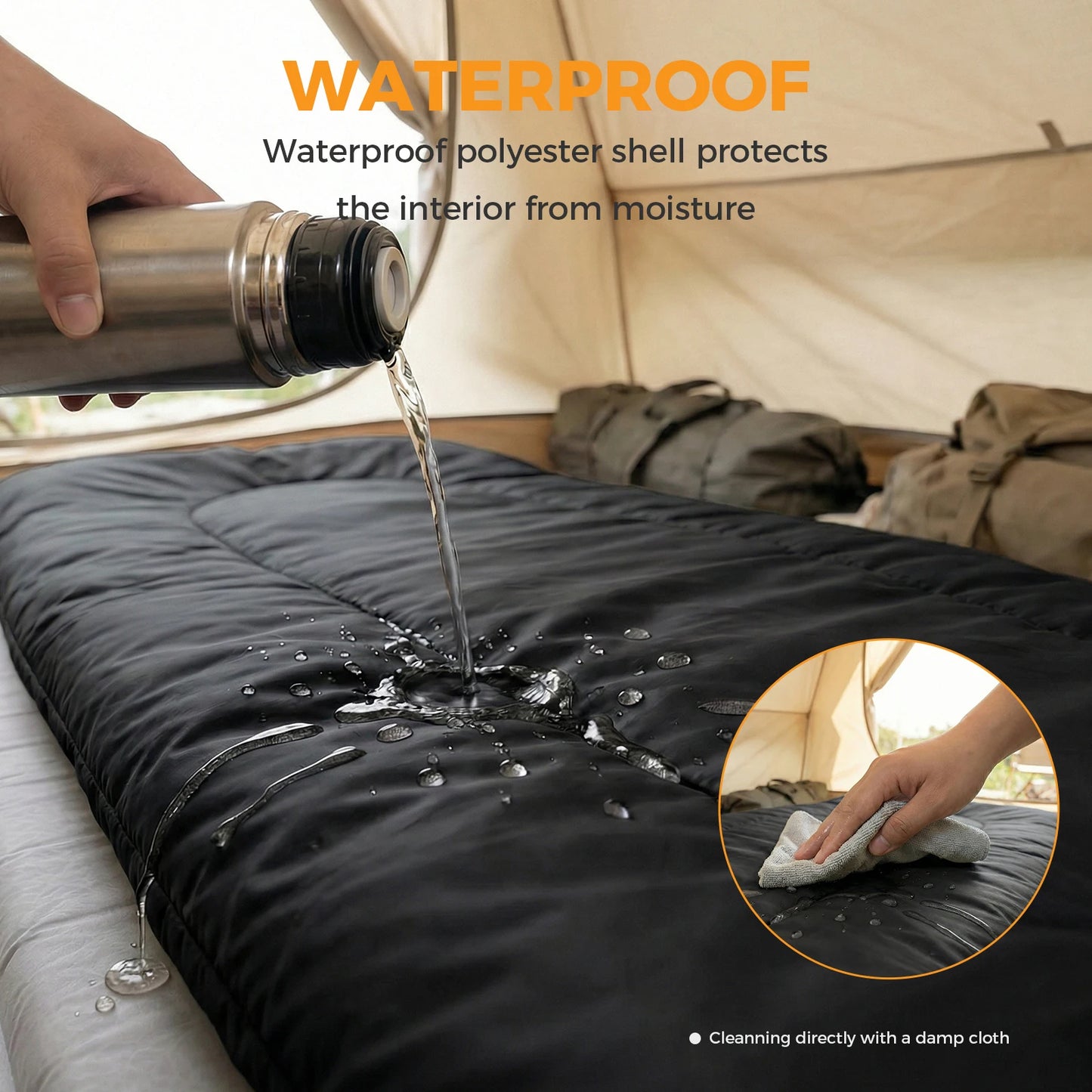 Lightweight 3 Season Portable Double Sleeping Bag with Pillow