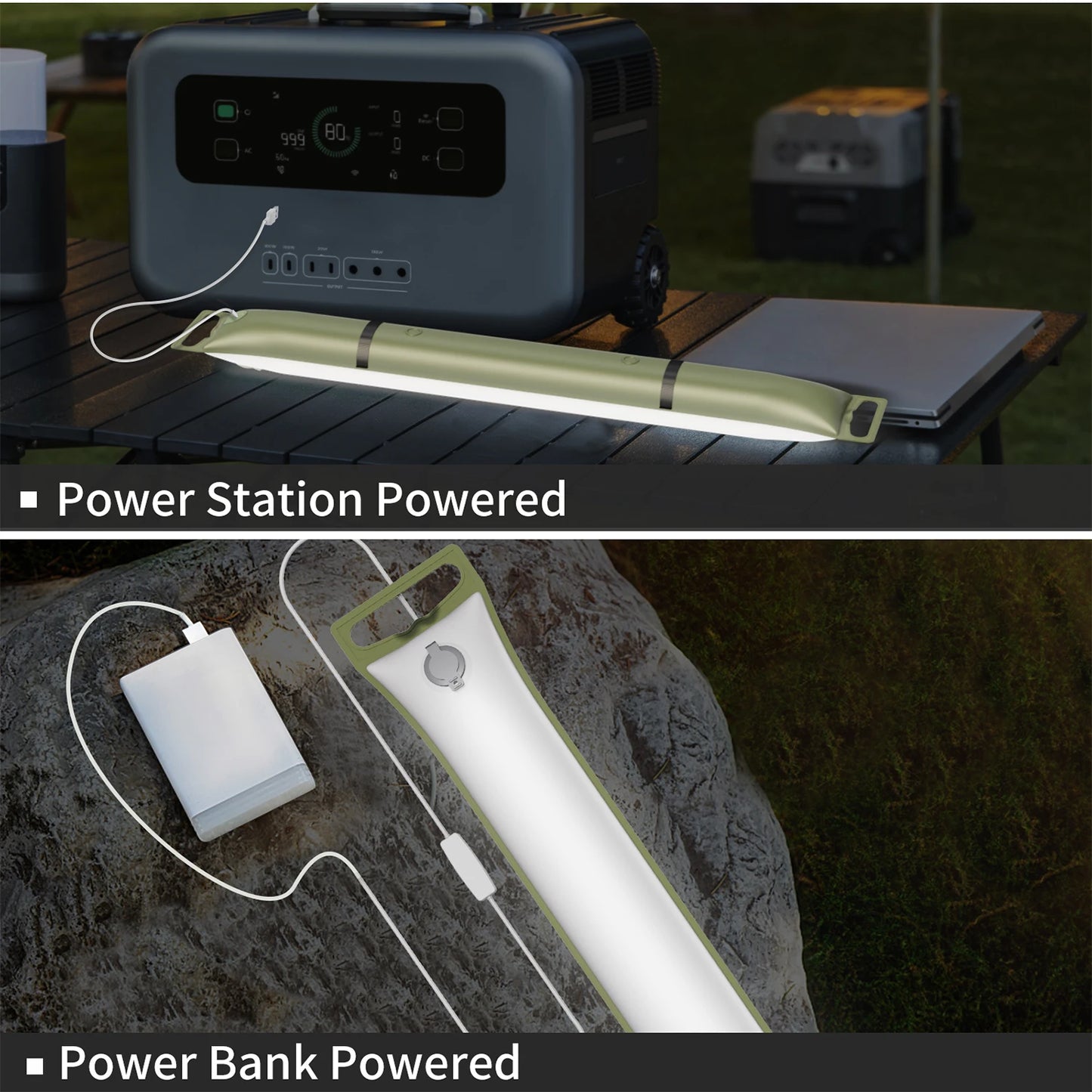 Rechargeable Camping Lantern 2000mAh Folding Portable Waterproof
