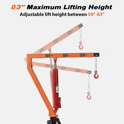 Stretchable Receiver Mounted Hydraulic Swivel Pickup Truck Crane