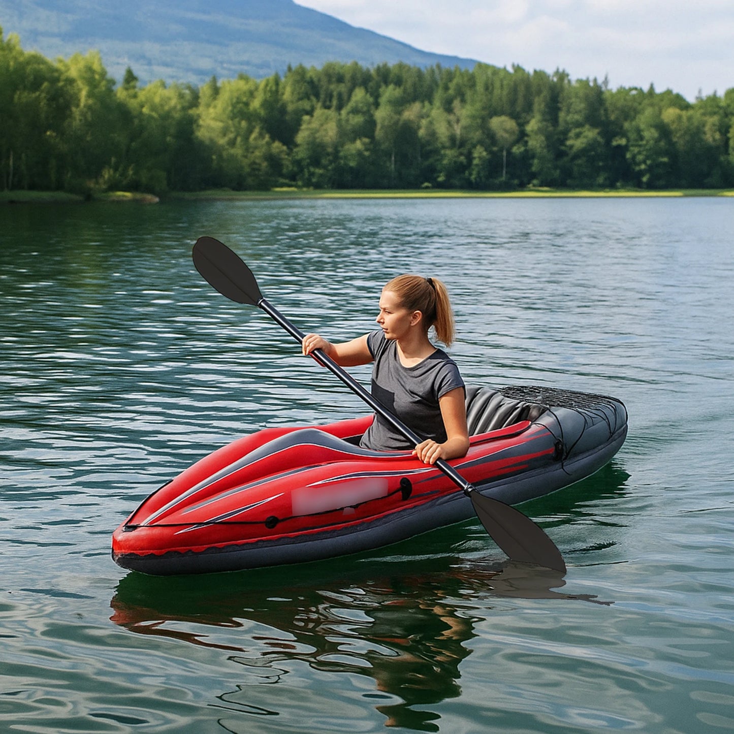 Inflatable Kayak Canoe, with Paddles, Bag, Seats,