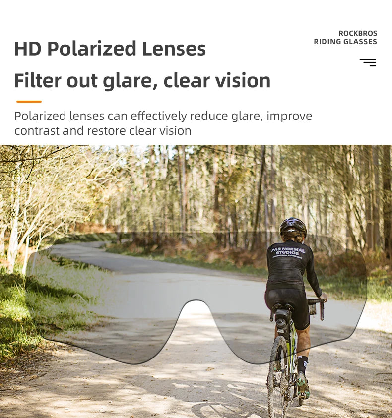 Photochromic Polarized Cycling Sunglasses Inner Frame Goggles