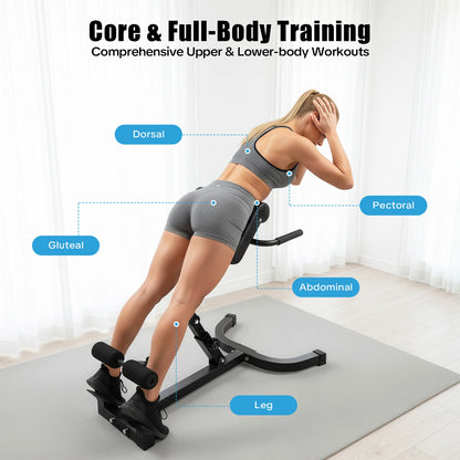 Roman Chair Hyperextension Multi-functional Core Workout Bench for Full Body Muscle Training