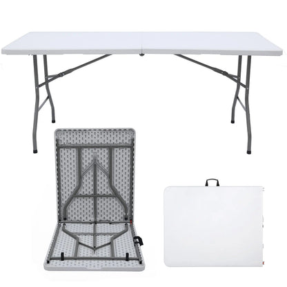 6 FT Lightweight Plastic Folding Utility Table