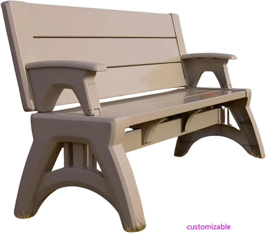 2-in-1 Outdoor Convertible Bench to Picnic Table