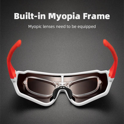 Photochromic Polarized Cycling Sunglasses Inner Frame Goggles