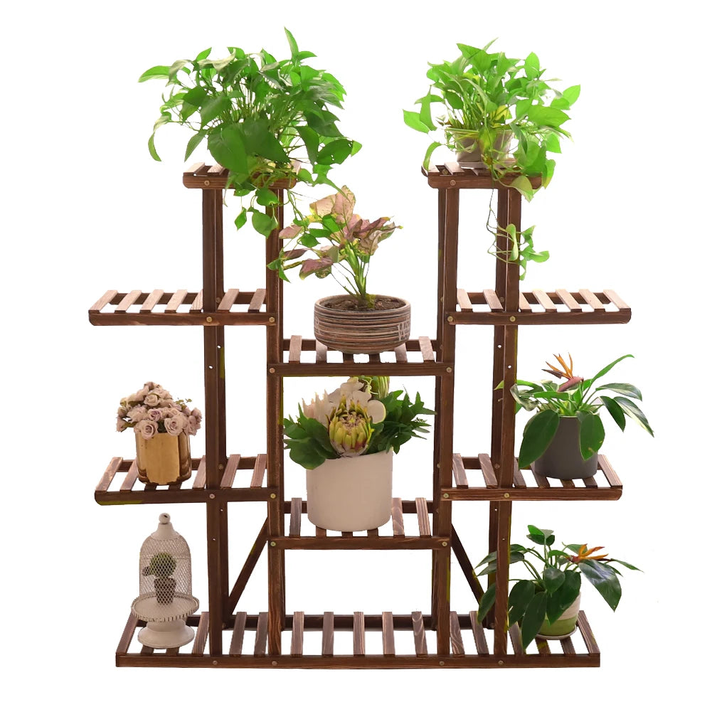 Wooden Indoor Outdoor Multi-Tier Plant Display Stand