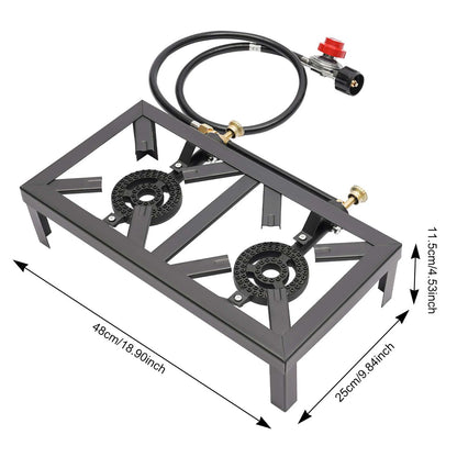 Double Burner Cast Iron Outdoor  Propane Stove