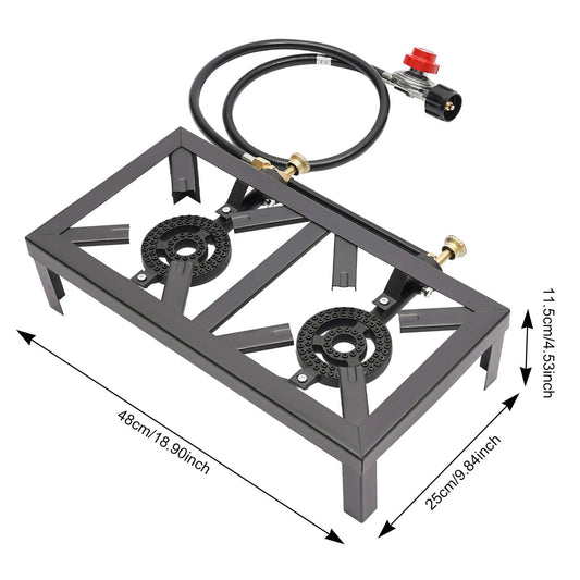 Double Burner Cast Iron Outdoor  Propane Stove