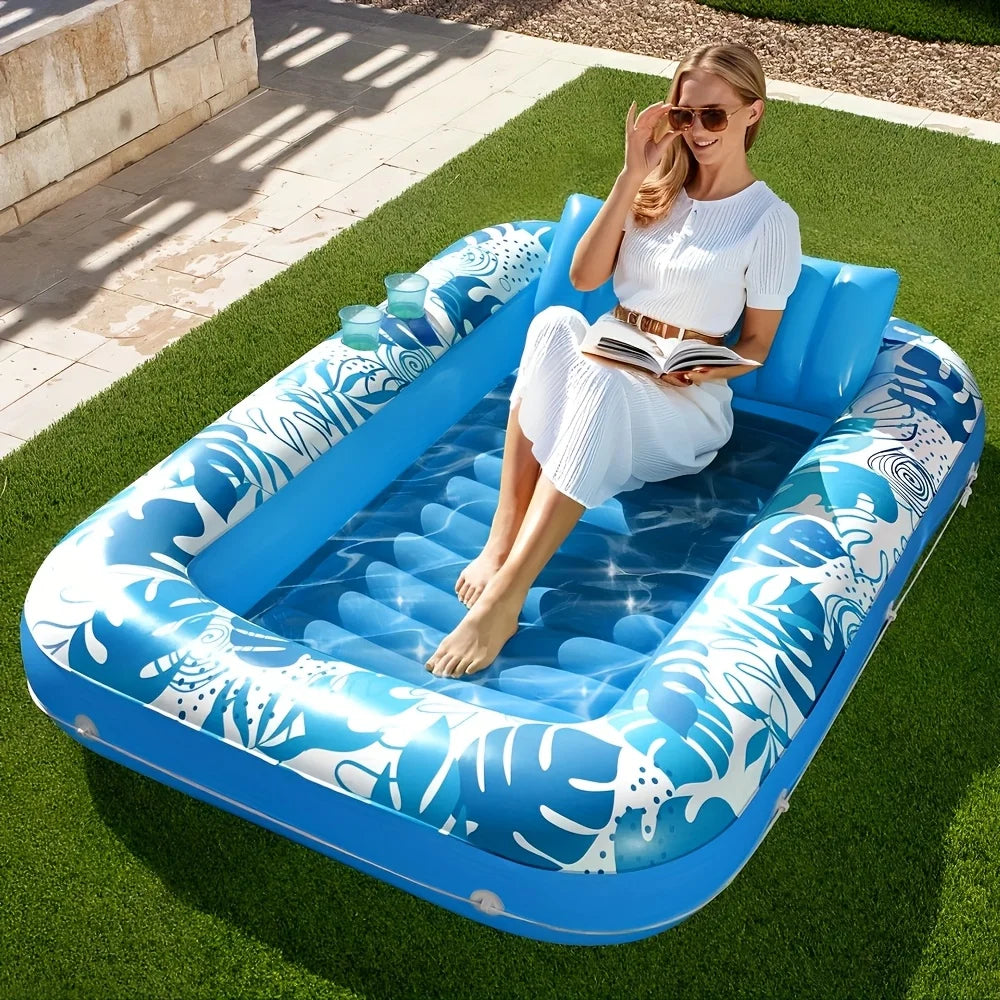 4 in 1 Suntan Raft Inflatable Floatie Tanning Pool