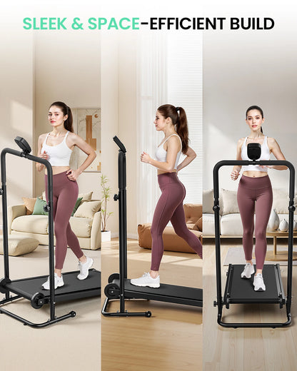 Non-Electric Treadmill with Dual Flywheel & Fixed Incline