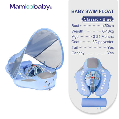 Baby Float with Sunshade Canopy and Crotch Strap.