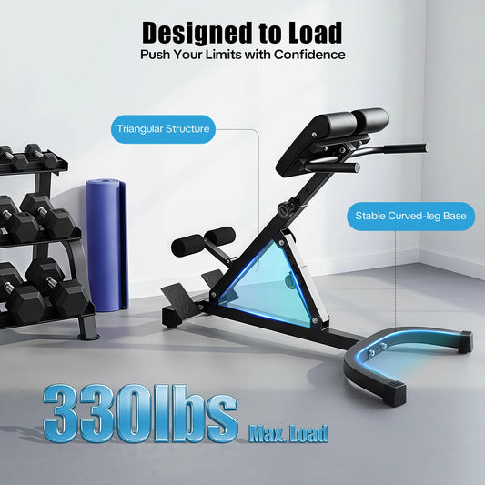 Roman Chair Hyperextension Multi-functional Core Workout Bench for Full Body Muscle Training
