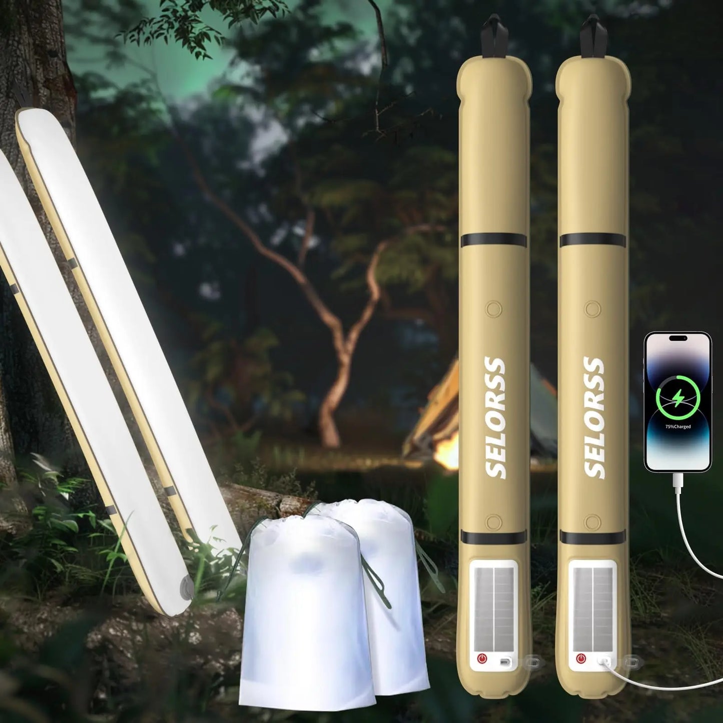 Rechargeable Camping Lantern 2000mAh Folding Portable Waterproof
