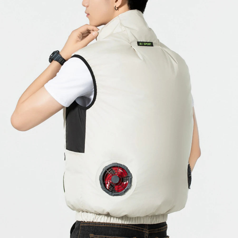 Cooling Vest Breathable Sleeveless with Cooling Fan