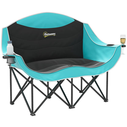 Double Camping Chair for Adults, Padded Folding Camp Chair.