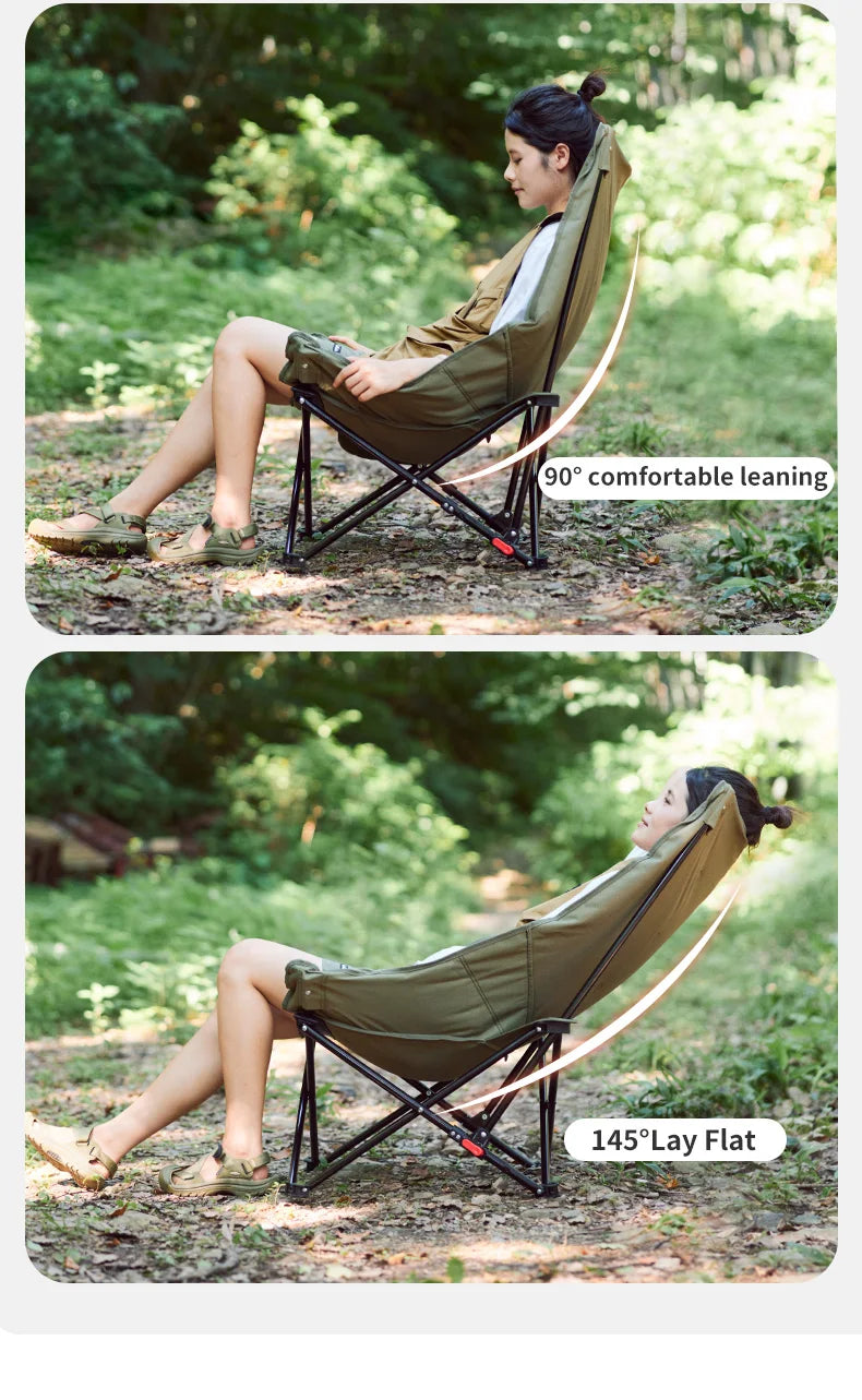High Back Moon Chair Camping Outdoor Adjustable Lounge Chair