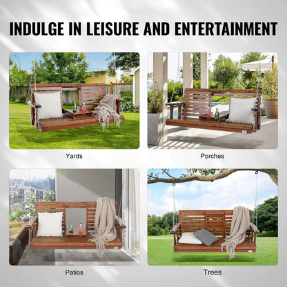 Wooden 5 ft Porch Swing  Rated For Up To 880 lbs