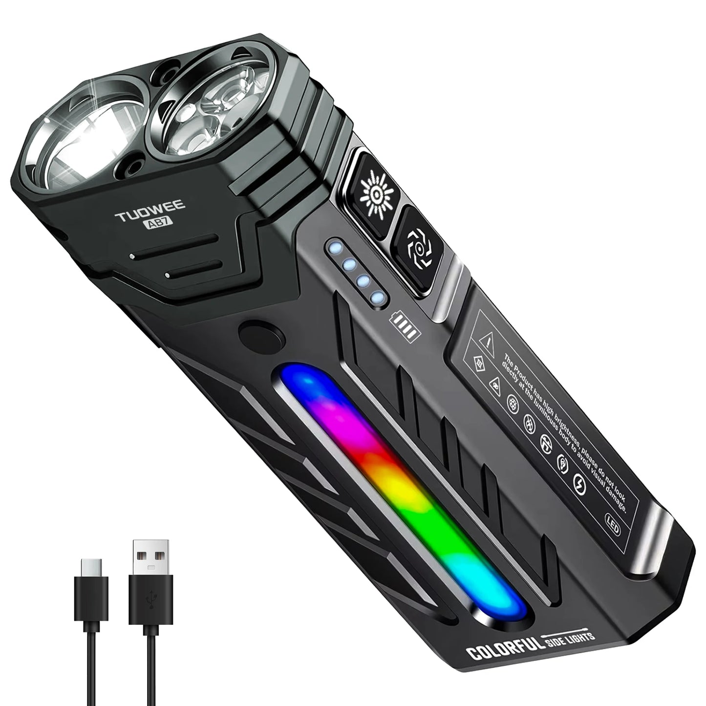 Rechargeable Magnetic LED Flashlight.  Ambient Light, Spotlight & Floodlight,