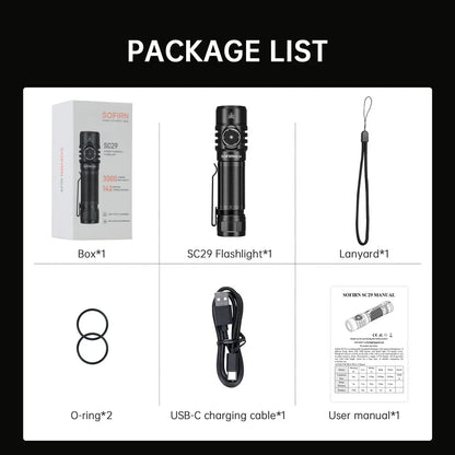 3000 Lumens EDC Rechargeable  Flashlight LED Powerful  Light Lantern