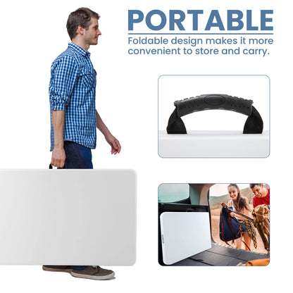 4/6/8 FT Portable Indoor Outdoor Heavy Duty Foldable Table