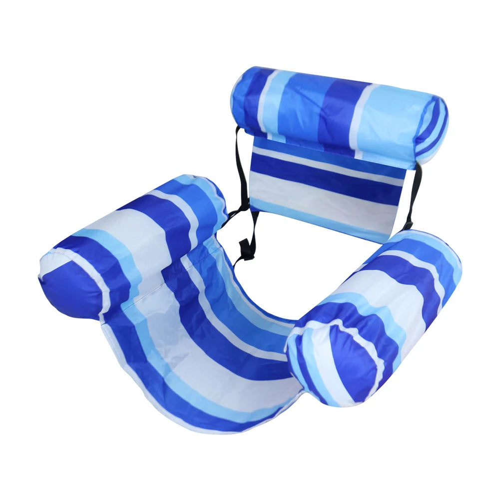 Inflatable Floating Lounger Chair with Arm & Backrest for Pool, Lake or Beach