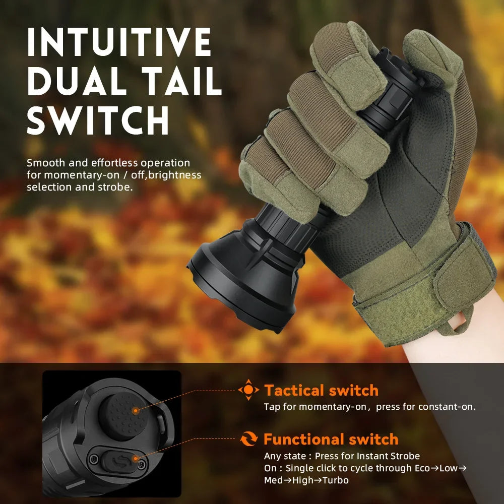 LED 6000K Tactical Flashlight Rechargeable Portable Powerful Torch