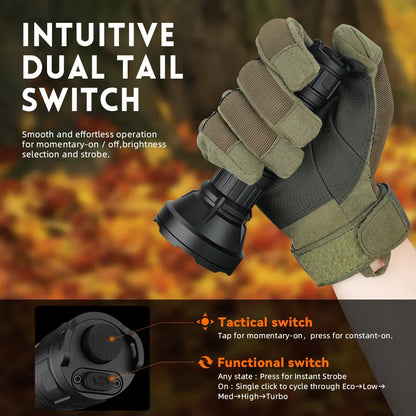 LED 6000K Tactical Flashlight Rechargeable Portable Powerful Torch