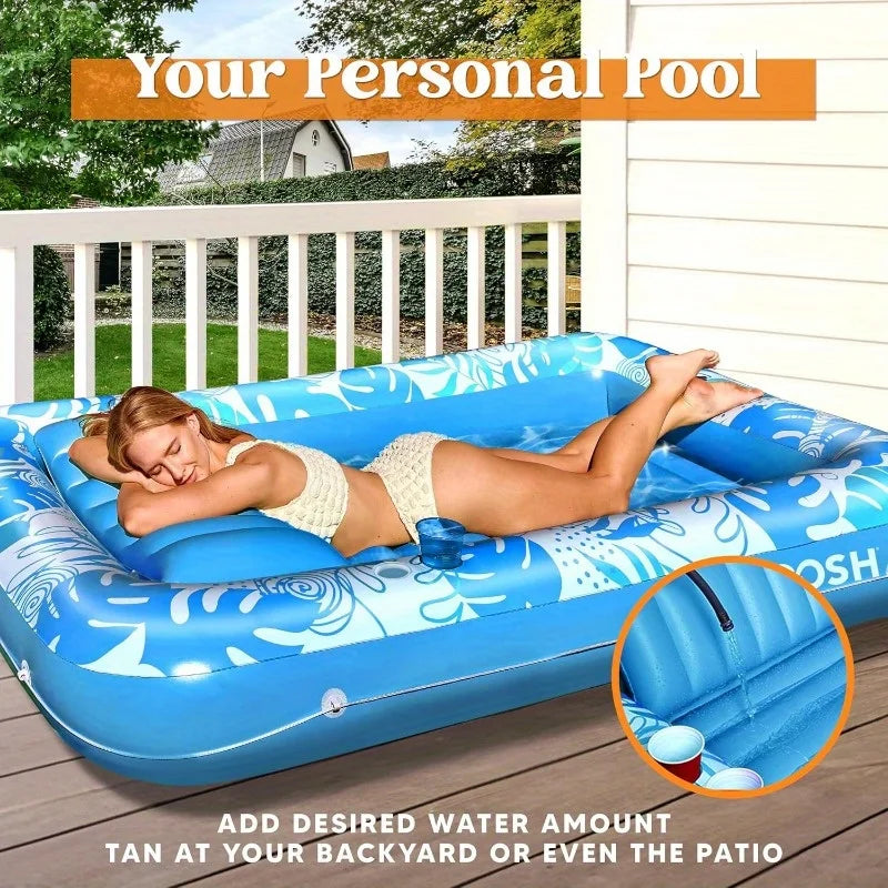 4 in 1 Suntan Raft Inflatable Floatie Tanning Pool