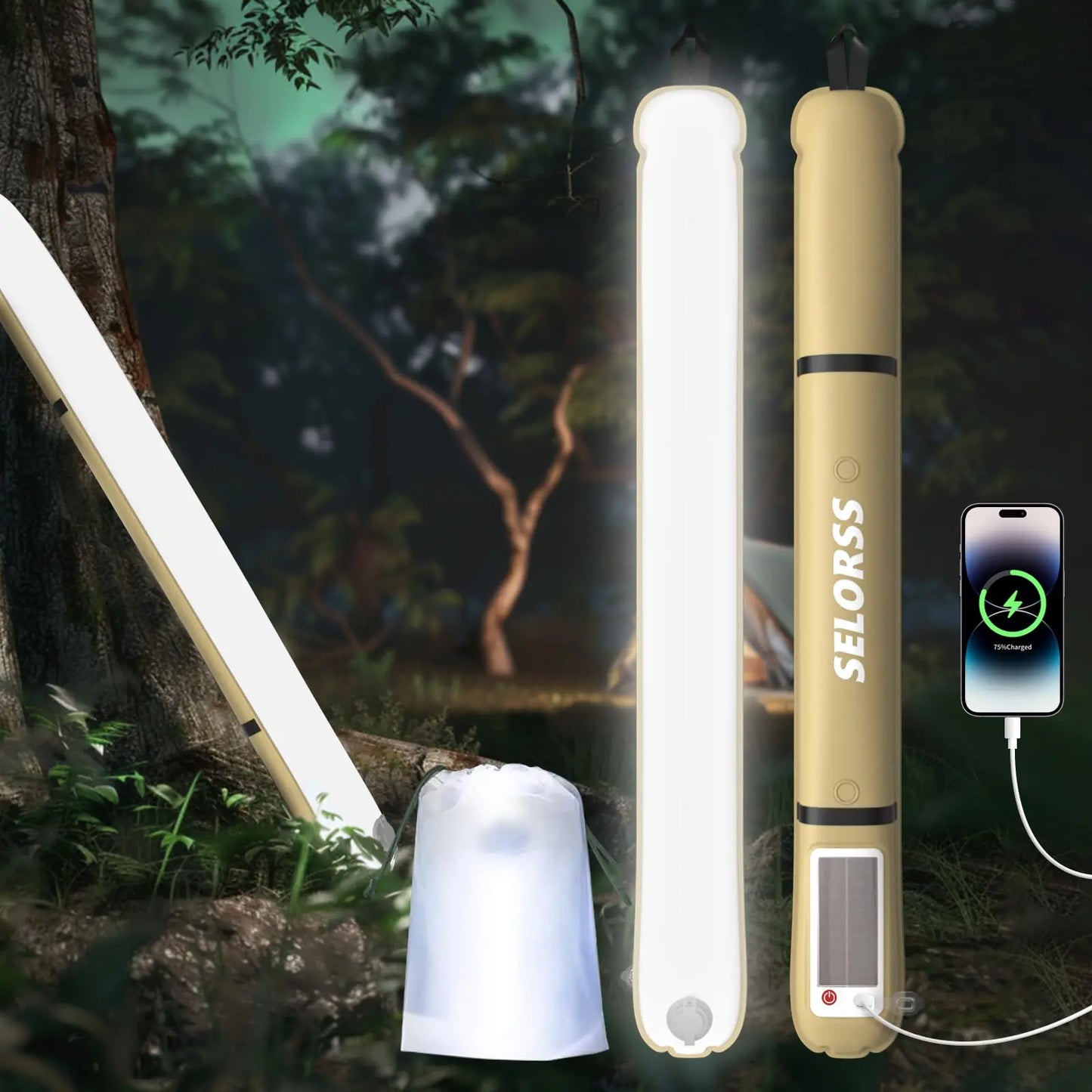 Rechargeable Camping Lantern 2000mAh Folding Portable Waterproof