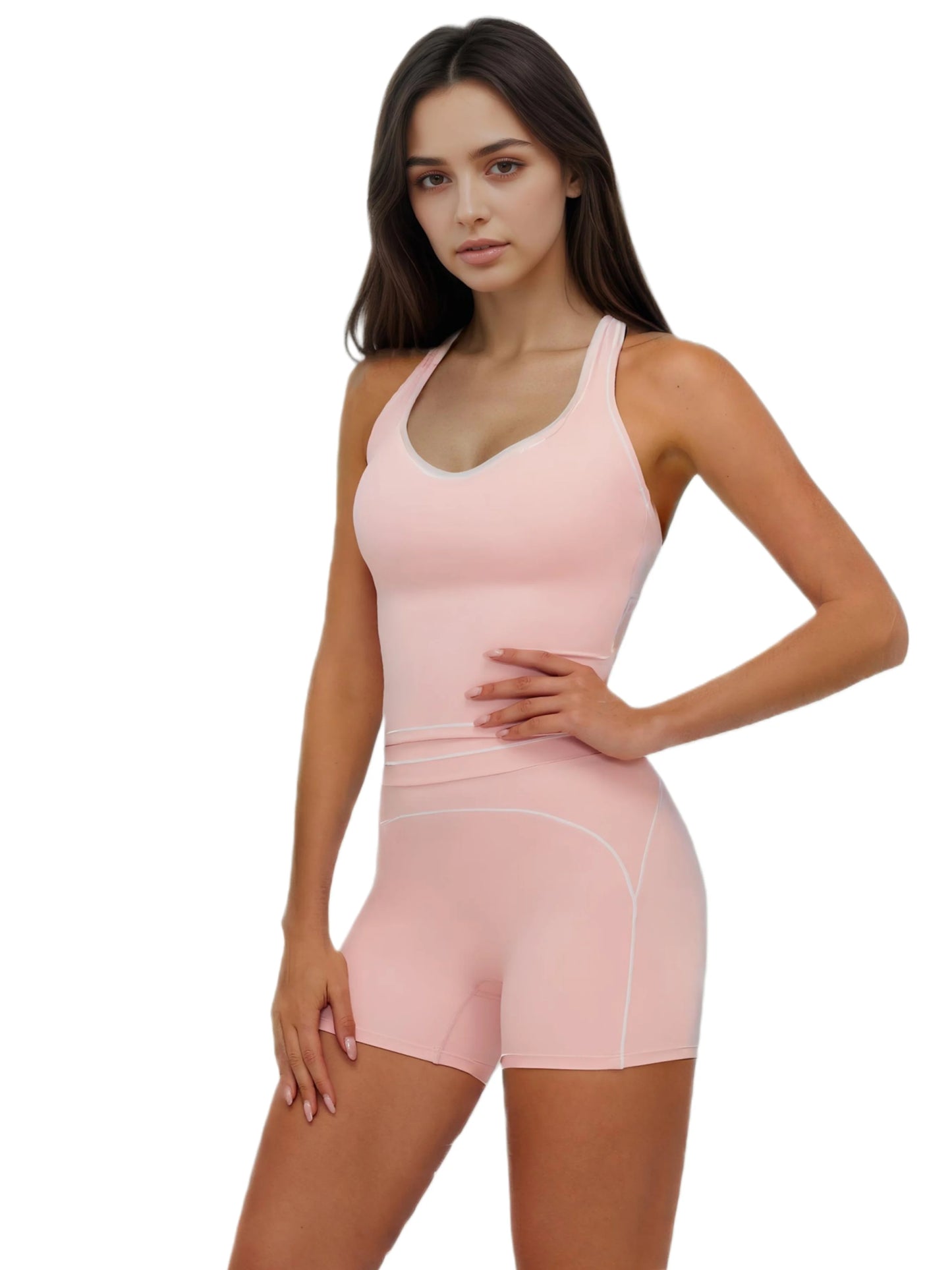 2-Piece Yoga Set, Racing Vest, Outdoor Sports Shorts,  4-Way Stretch Fitness Shorts