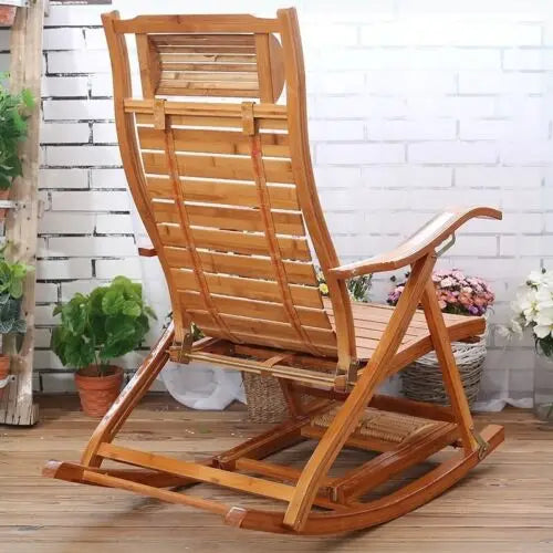 Heavy Duty Folding Rocking Chair Outdoor Furniture Adjustable Sun Lounger Chairs
