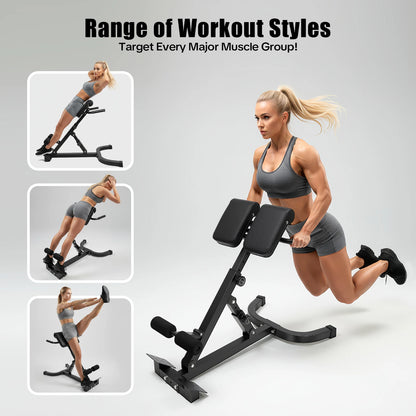 Roman Chair Hyperextension Multi-functional Core Workout Bench for Full Body Muscle Training