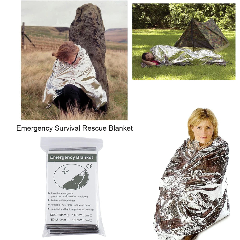 1-20pcs Emergency Mylar Thermal Foil Space Blanket Designed for NASA Body Warmer