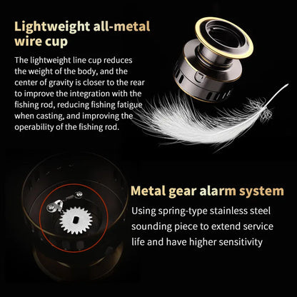1 Piece Fishing Reel,  5.2:1 Gear Ratio,  Smooth and Sensitive Aluminum Alloy Body