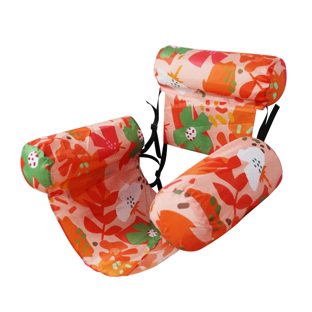 Inflatable Floating Lounger Chair with Arm & Backrest for Pool, Lake or Beach