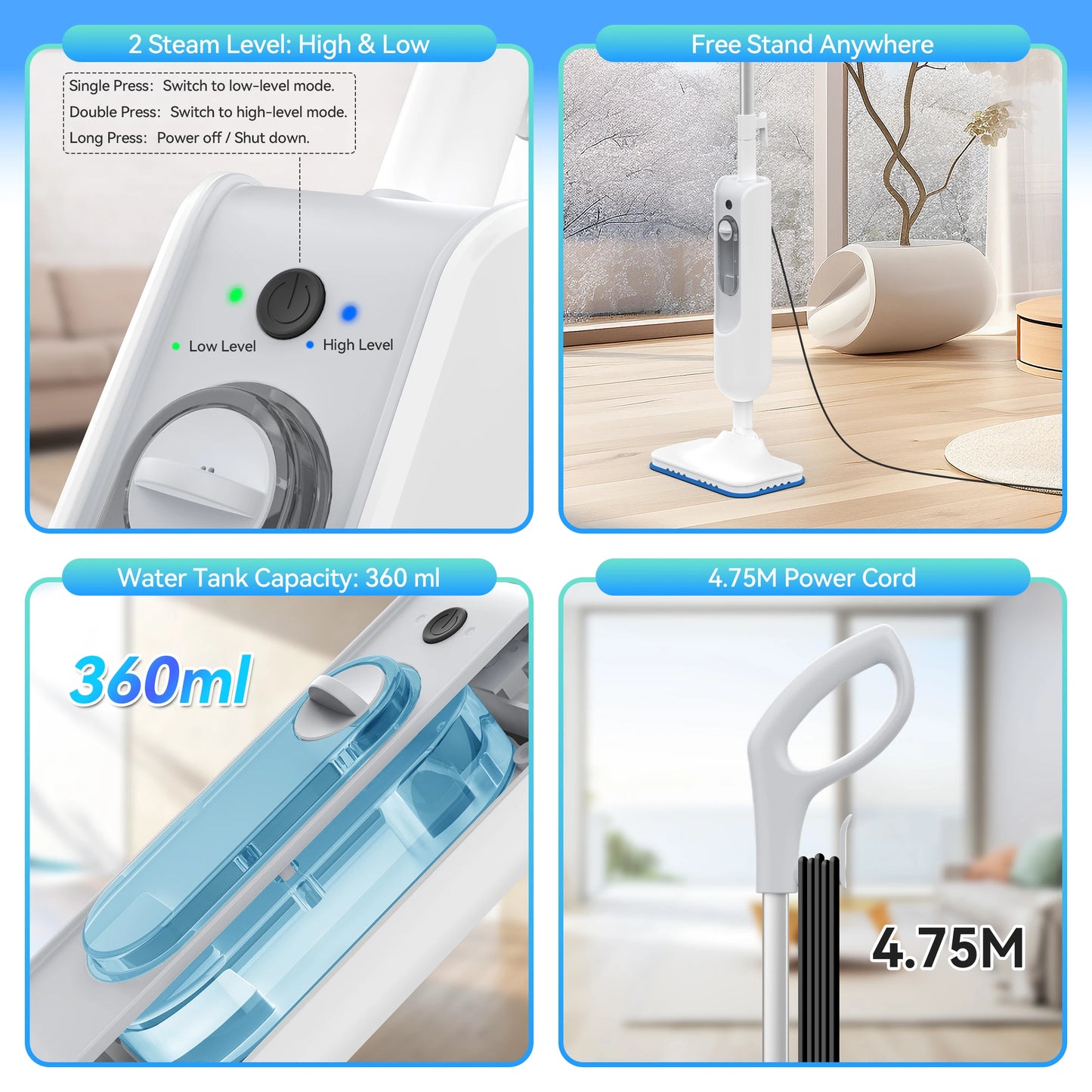 Powerful 6 in 1 Steam Mop and Vac