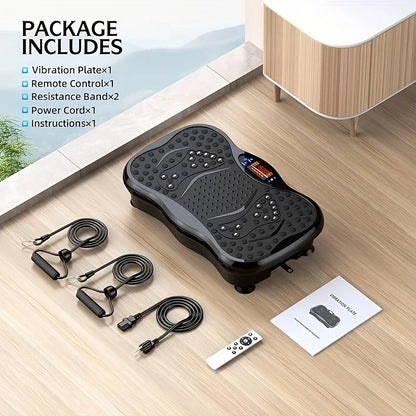 Vibration Platform with Resistance Bands for Full-Body Workout