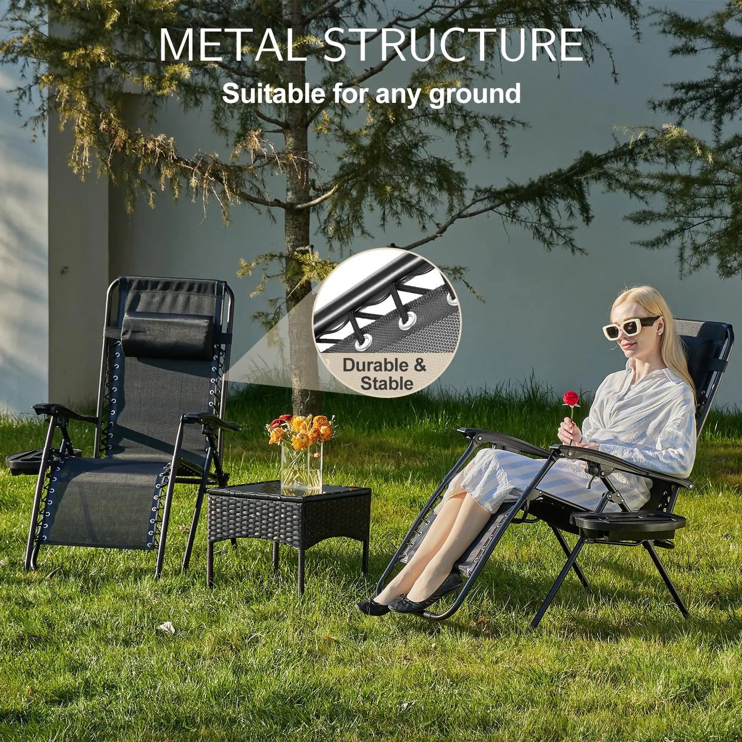 Set of 2 Zero Gravity Lounge Chairs