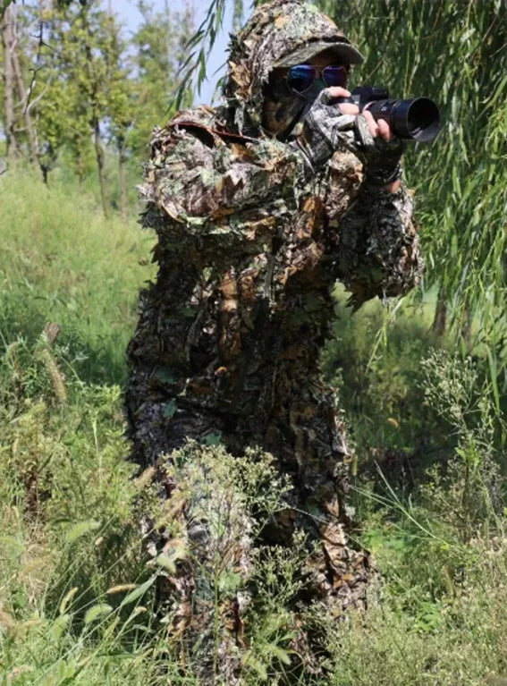 Unisex Ghillie Suit, 3D Lightweight Hunting Clothes, Hooded Camouflage Breathable Hunting Suit