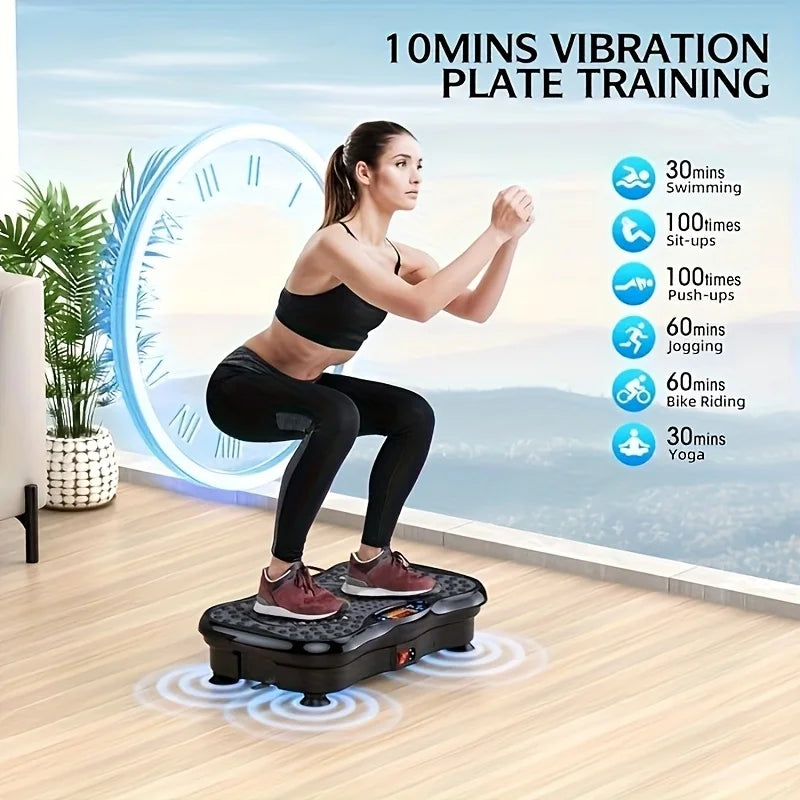 Vibration Platform with Resistance Bands for Full-Body Workout