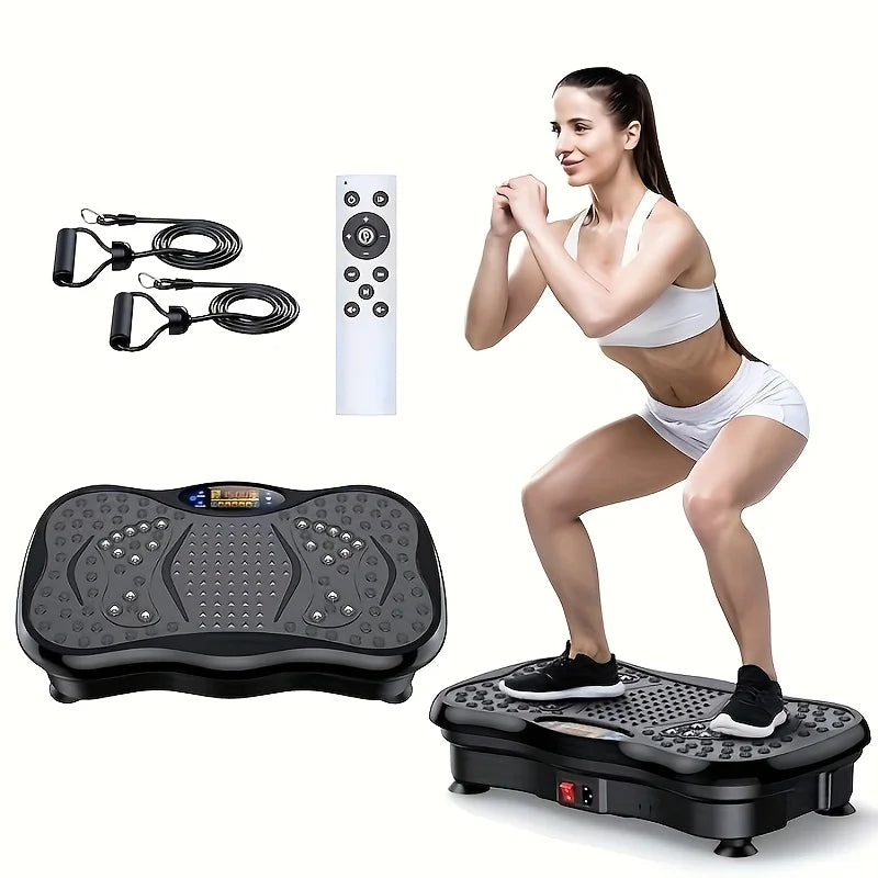 Vibration Platform with Resistance Bands for Full-Body Workout